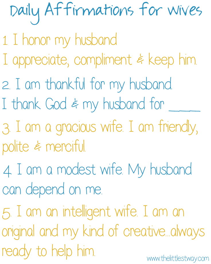 Daily Affirmations for Wives