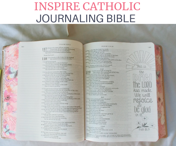 Inspire Catholic Journaling Bible picture of the inside.