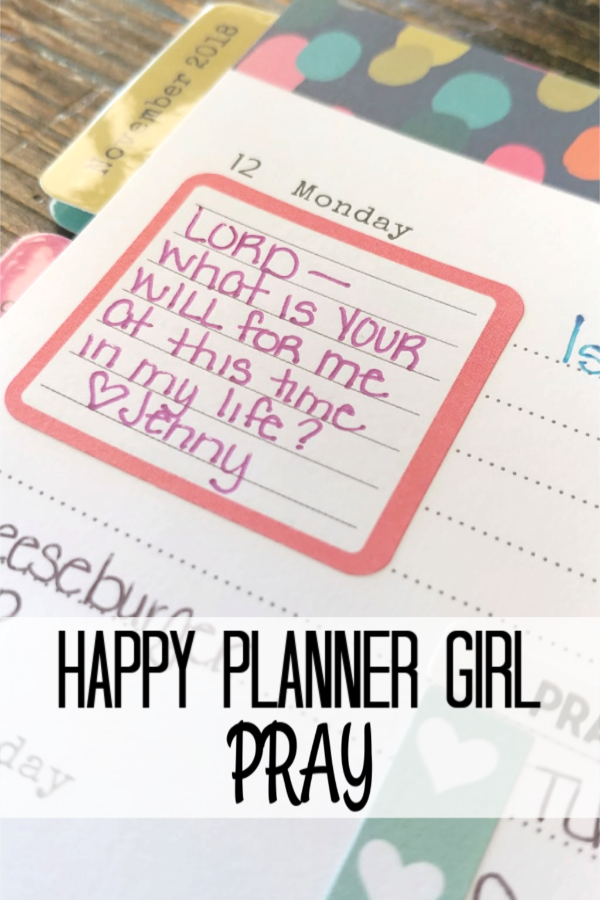 A picture of my planner describing how Happy Planner Girls pray..
